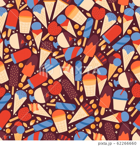 Ice cream seamless pattern, gelateria wrapping paper vector illustration Ice cream seamless pattern, gelateria wrapping paper vector illustration 62266660