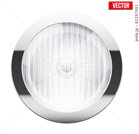 Round car headlight. Vintage Vector Illustration. 62267491