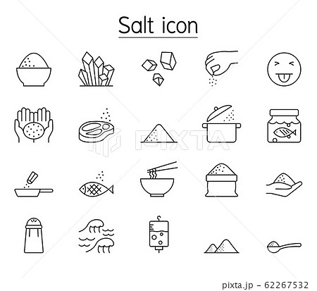 Salt icon set in thin line style 62267532