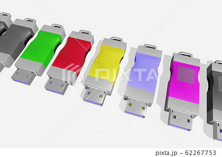 USBメモリ(3DCG：白バック) 62267753