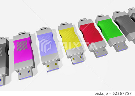 USBメモリ(3DCG：白バック) 62267757