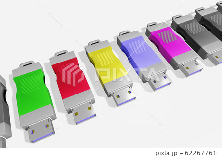 USBメモリ(3DCG：白バック) 62267761