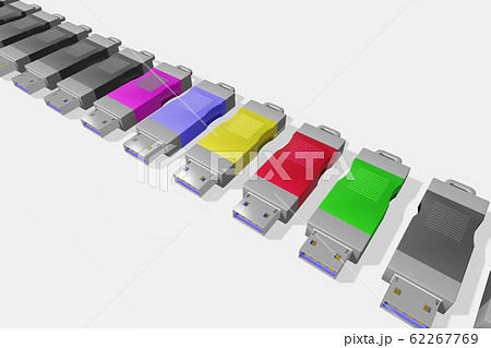 USBメモリ(3DCG：白バック) 62267769