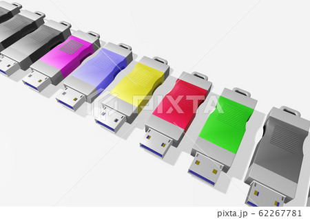 USBメモリ(3DCG：白バック) 62267781