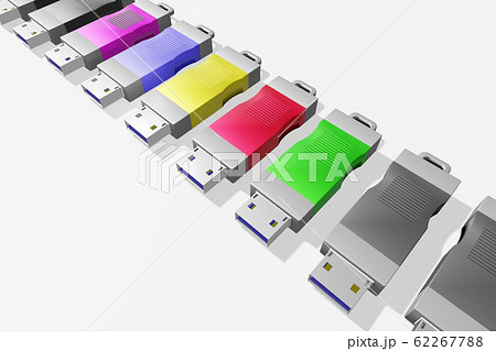 USBメモリ(3DCG：白バック) 62267788