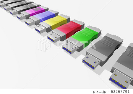USBメモリ(3DCG：白バック) 62267791