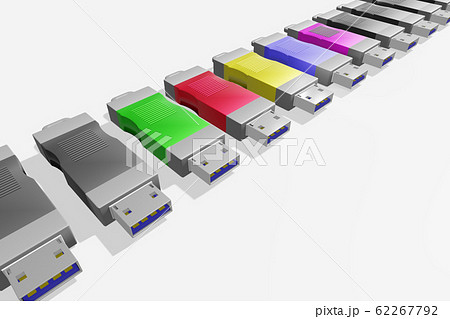 USBメモリ(3DCG：白バック) 62267792