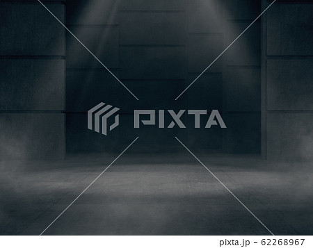 Concrete room for product showcase with light spot on background, abstract space background. 62268967