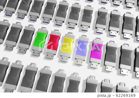 USBメモリ(3DCG：白バック) 62269169