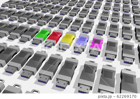 USBメモリ(3DCG：白バック) 62269170