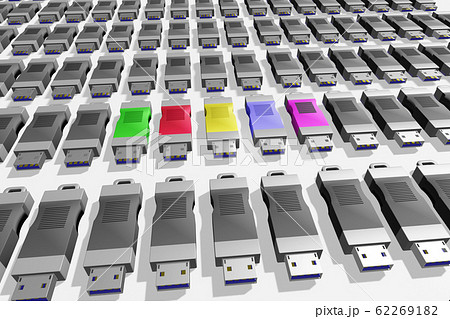 USBメモリ(3DCG：白バック) 62269182
