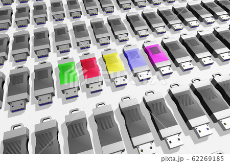 USBメモリ(3DCG：白バック) 62269185