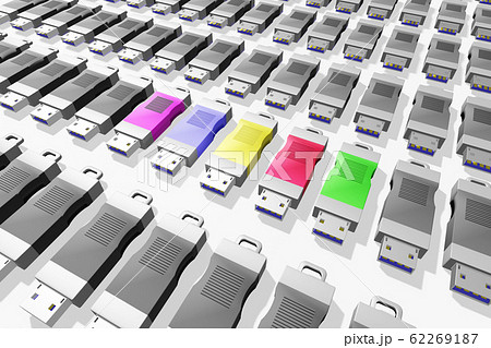 USBメモリ(3DCG：白バック) 62269187