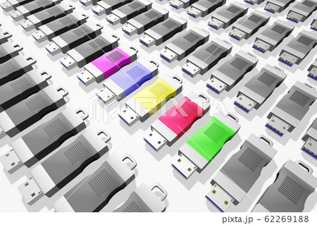 USBメモリ(3DCG：白バック) 62269188