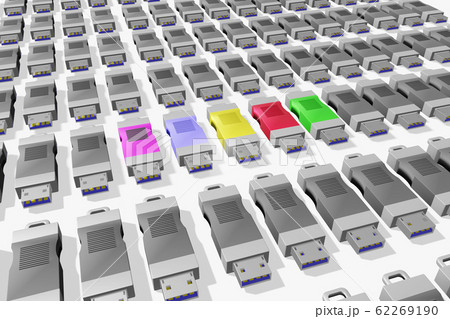 USBメモリ(3DCG：白バック) 62269190
