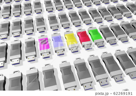 USBメモリ(3DCG：白バック) 62269191