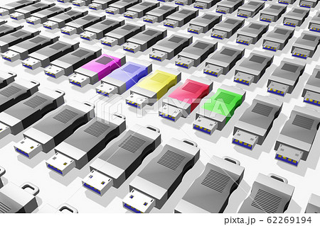 USBメモリ(3DCG：白バック) 62269194