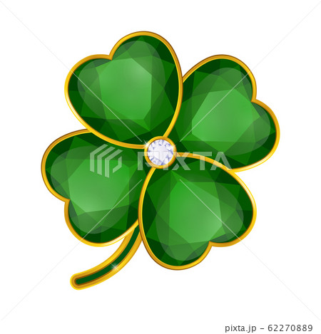 vector shamrock badge with emeralds on white background 62270889