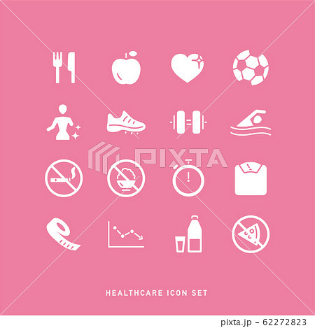 HEALTHCARE AND FITNESS ICON SET 62272823