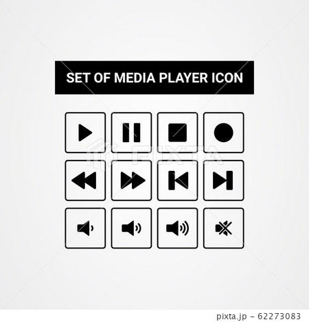 Media player button icon flat design vector 62273083