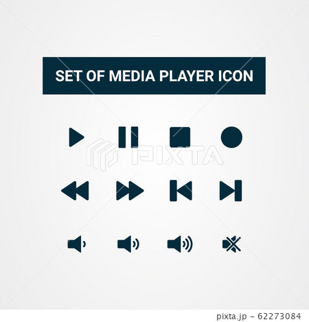 Media player button icon flat design vector 62273084