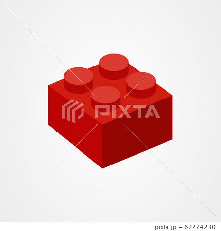Red children brick toys or building block icon Red children brick toys or building block icon 62274230