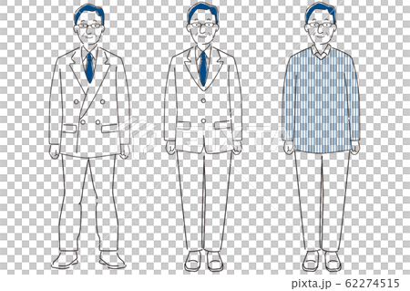 手描き1color 父親3パターン全身 手描き1color 父親3パターン全身 62274515