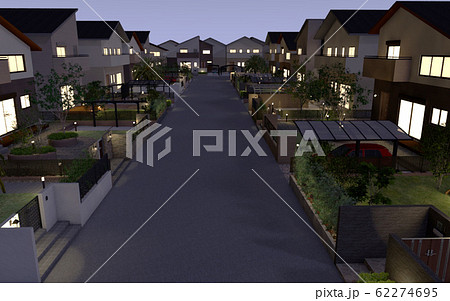 住宅 外構イメージのイラスト素材