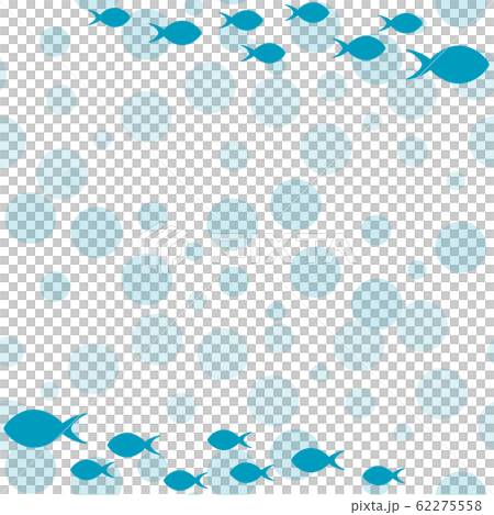 Fish and polka dot frame square blue fish 62275558