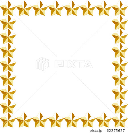 星型スタッズのフレーム 正方形 ゴールドのイラスト素材