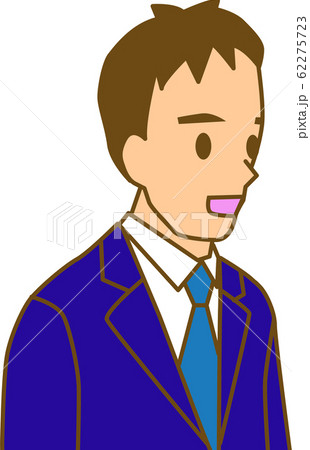 スーツを着た斜め横顔の男性のイラストのイラスト素材