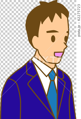 スーツを着た斜め横顔の男性のイラストのイラスト素材