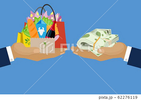 Shopping and payment hands holding gifts, shopping bags and cash dollars money vector illustration. Shopping and payment hands holding gifts, shopping bags and cash dollars money vector illustration. 62276119