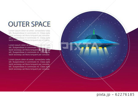 Outer space banner with cosmos, spaceship and stars for poster, banner web landing page vector illustration. Outer space banner with cosmos, spaceship and stars for poster, banner web landing page vector illustration. 62276185