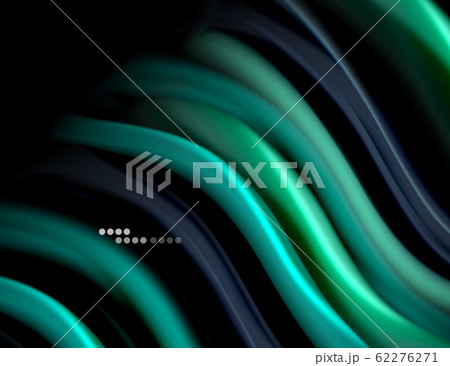 Silk smooth lines on black, liquid fluid color waves. Vector Illustration Silk smooth lines on black, liquid fluid color waves. Vector Illustration 62276271