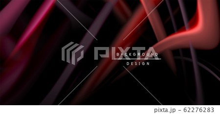 Abstract silk smooth lines on black, multicolored liquid fluid rainbow style waves on black 62276283