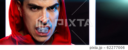 Athlete Man training boxing sport in Modern Gym Athlete Man training boxing sport in Modern Gym 62277006