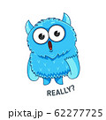 Blue emotional monster vector character 62277725