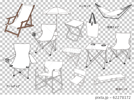 日用品イラスト／線画／アウトドアー２ 62278172