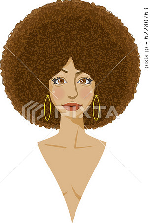 黒人女性の上半身 イメージイラスト 70年代 80年代 のイラスト素材