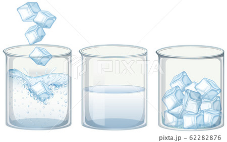 Three glasses of water with ice Three glasses of water with ice 62282876