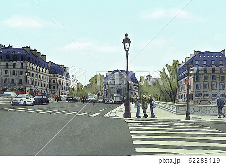 パリの小学生の男の子たちのイラスト素材