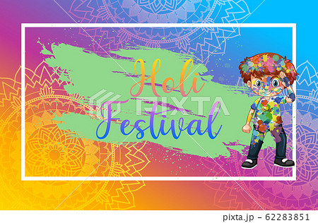 Happy Holi festival poster design with colorful Happy Holi festival poster design with colorful 62283851