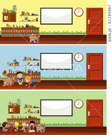 Background scene with whiteboard and toys 62284967