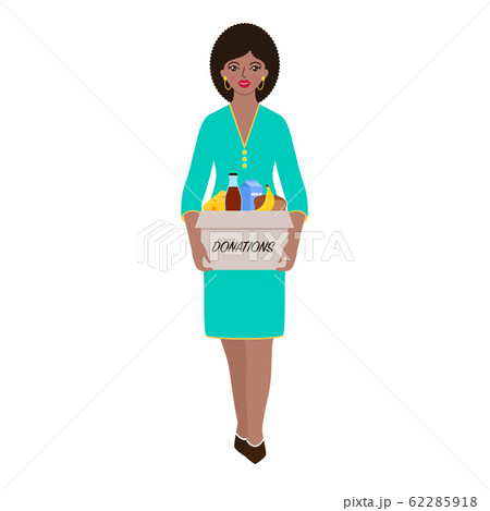 woman with donations woman with donations 62285918
