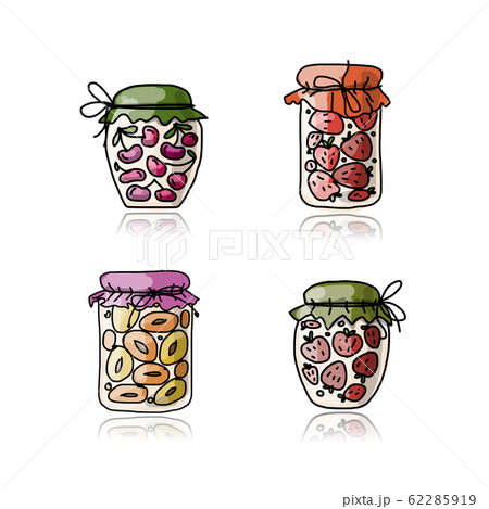 Jar with jam, sketch for your design Jar with jam, sketch for your design 62285919