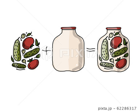 Bank of pickled vegetables, sketch for your design 62286317
