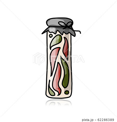Bank of pickled paprika, sketch for your design 62286389