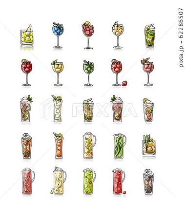 Cocktails collection, sketch for your design Cocktails collection, sketch for your design 62286507