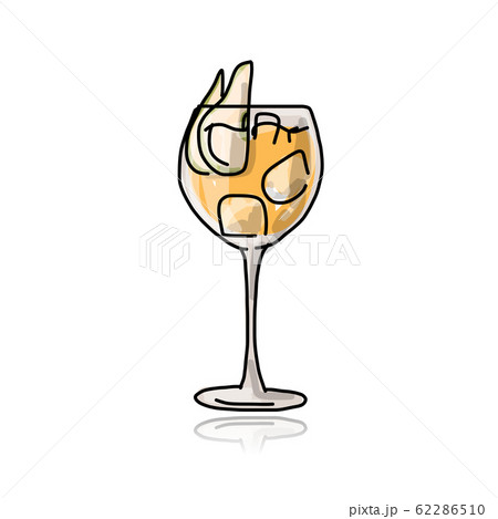 Cocktail with pear, sketch for your design Cocktail with pear, sketch for your design 62286510